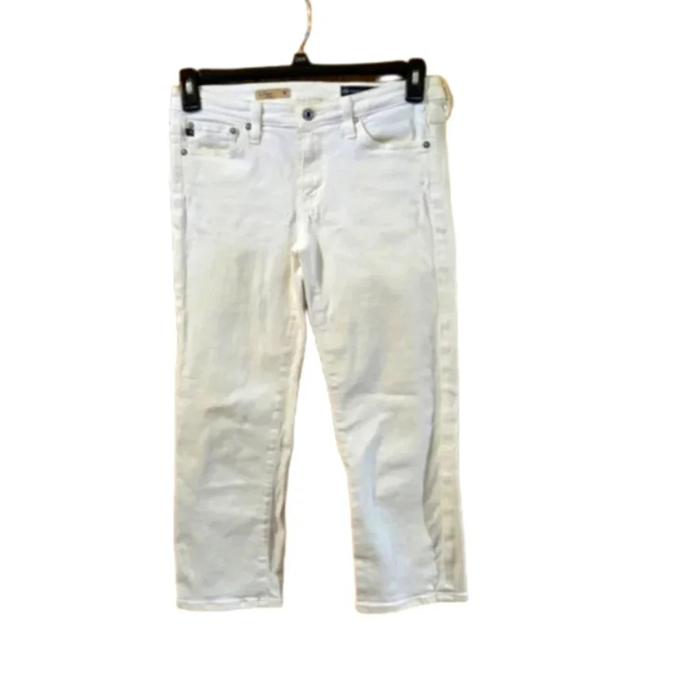 AG Adriano Goldschmied the Capri White Denim Capri 5-Pocket Jeans Women size 30
